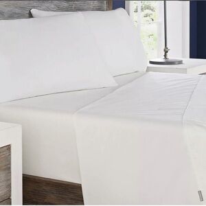Columbia White Percale Sheet Set - Crisp White Bedding